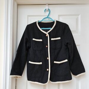 Tweed Jacket with Contrast Trim